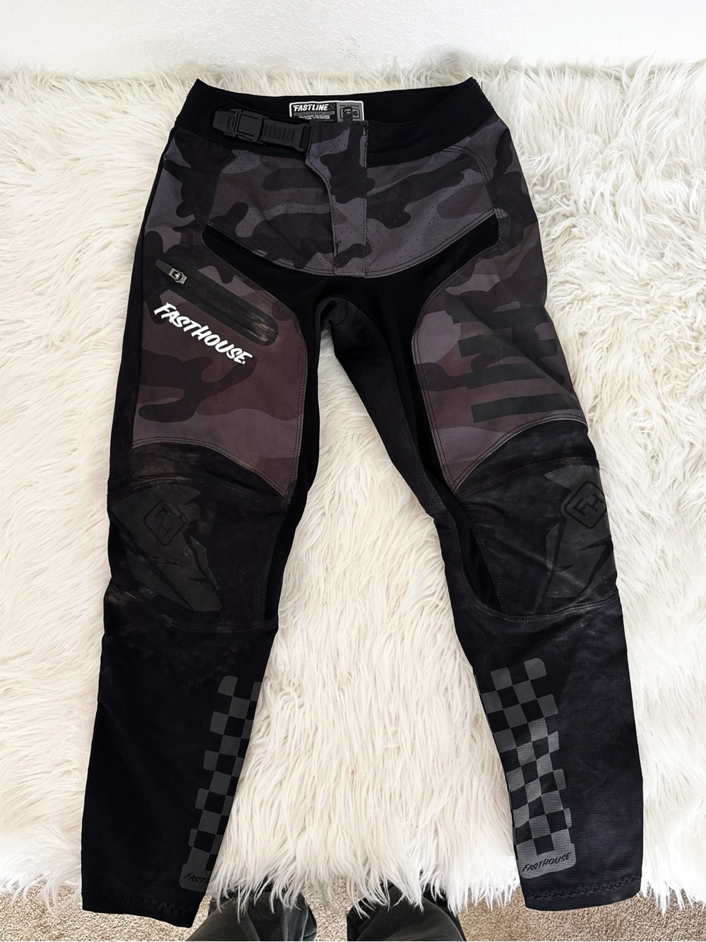 Kids' Fasthouse Black Camo dirtbike pants